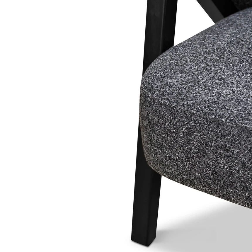 Fabric Armchair - Dark Grey Fleck - Black Oak - Image 11