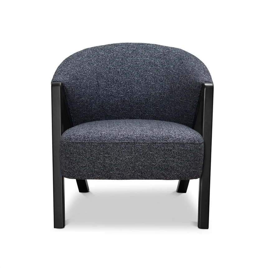 Fabric Armchair - Dark Grey Fleck - Black Oak - Image 4