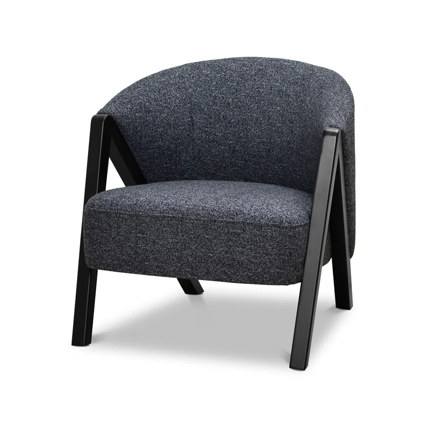 Fabric Armchair - Dark Grey Fleck - Black Oak - Image 3