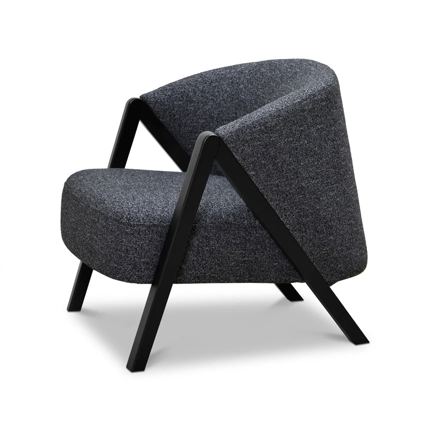 Fabric Armchair - Dark Grey Fleck - Black Oak - Image 2