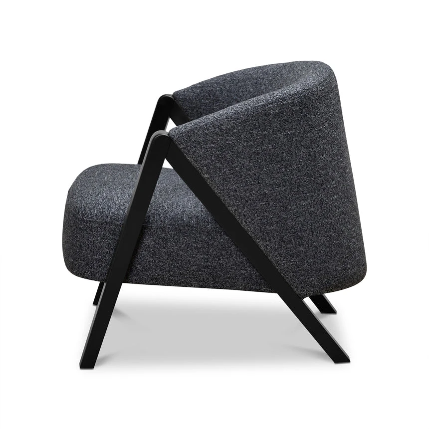 Fabric Armchair - Dark Grey Fleck - Black Oak - Image 5