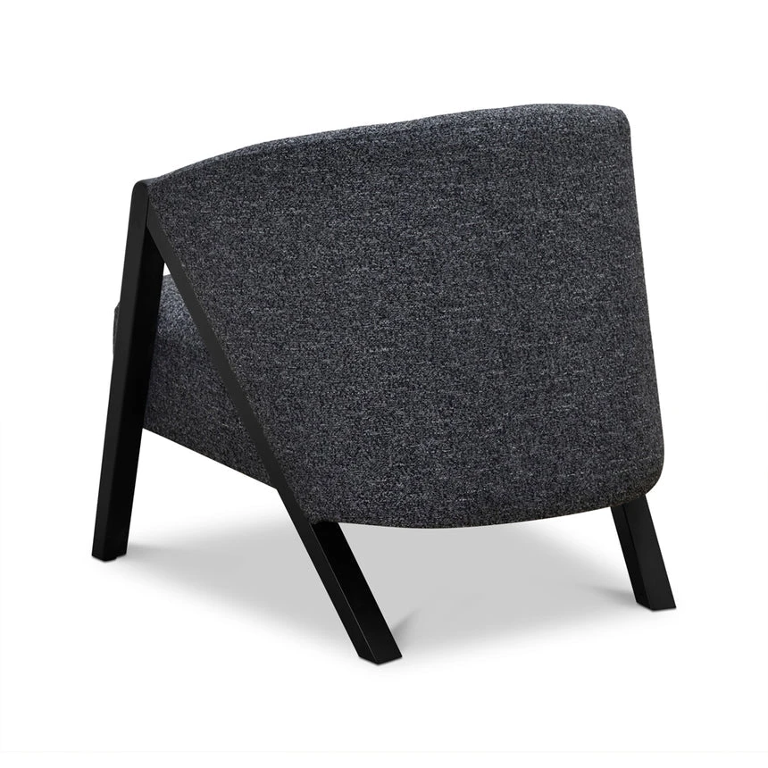 Fabric Armchair - Dark Grey Fleck - Black Oak - Image 6