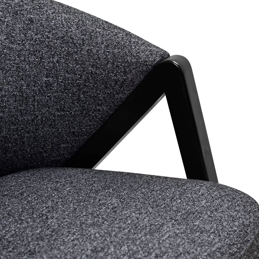 Fabric Armchair - Dark Grey Fleck - Black Oak - Image 8