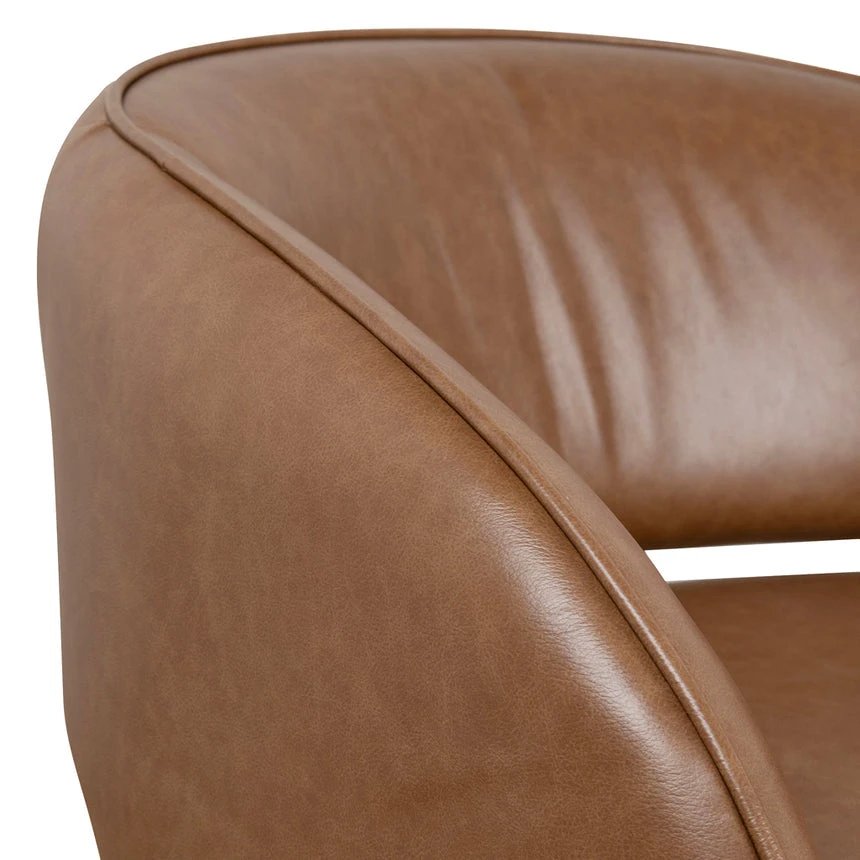 Armchair - Caramel Brown Leather - Image 11
