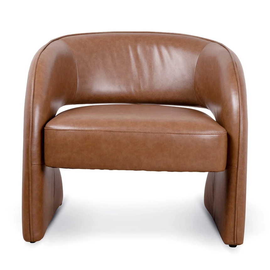 Armchair - Caramel Brown Leather - Image 2