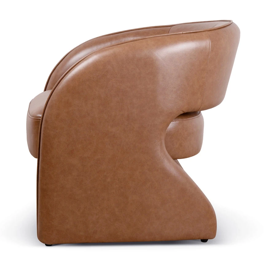 Armchair - Caramel Brown Leather - Image 3
