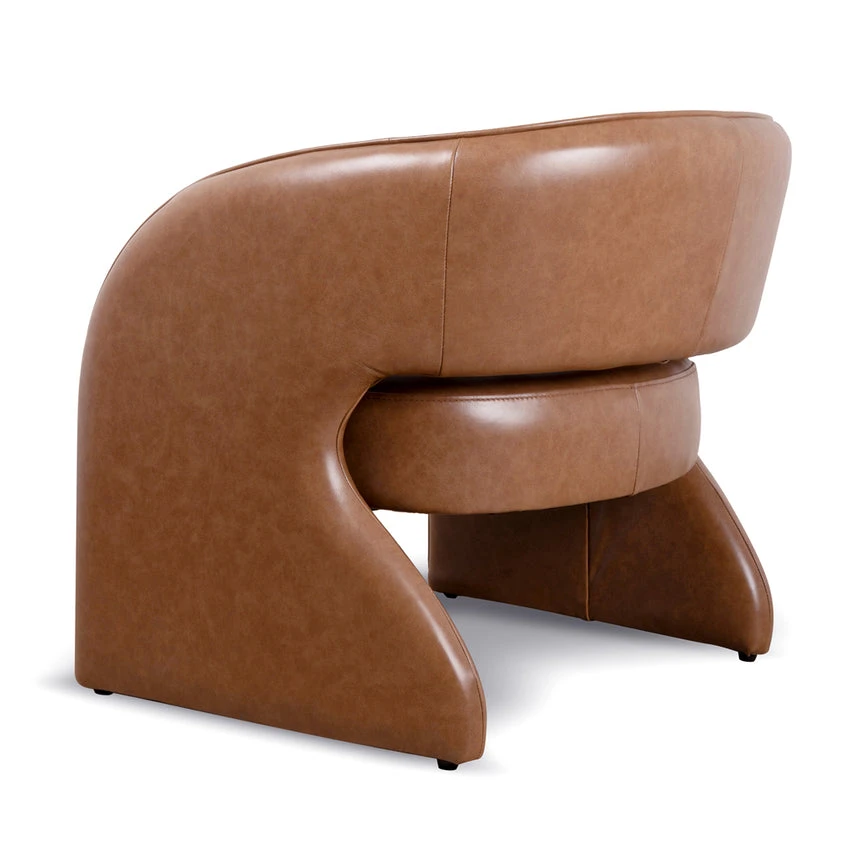Armchair - Caramel Brown Leather - Image 4