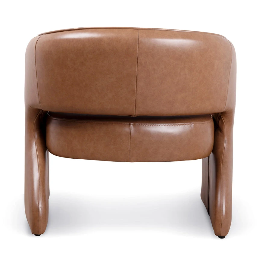 Armchair - Caramel Brown Leather - Image 5