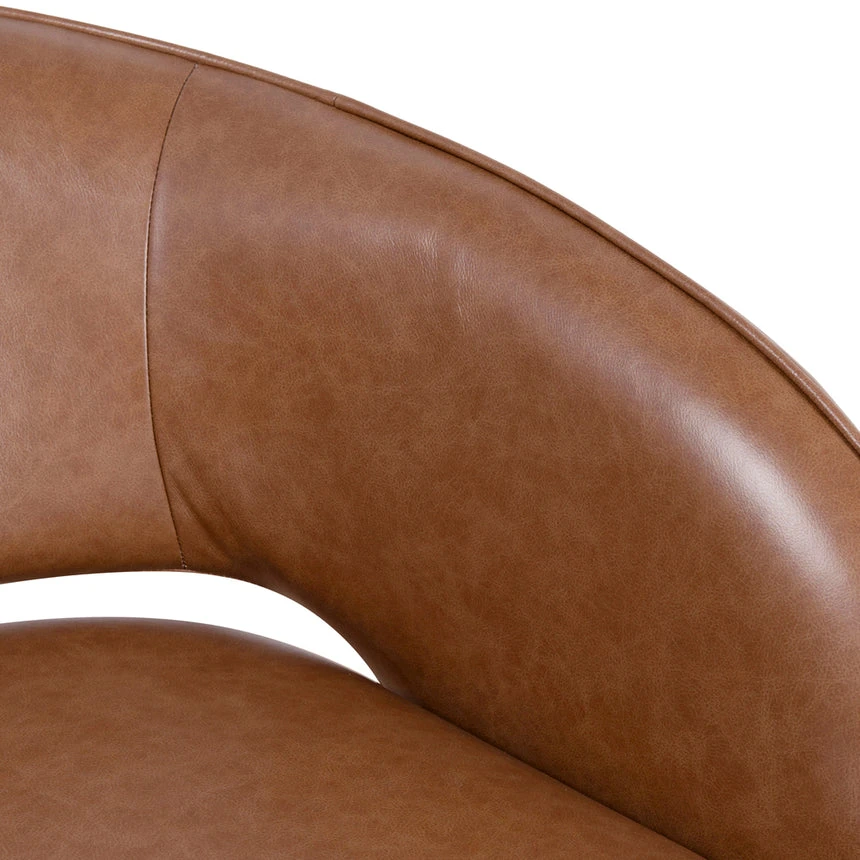 Armchair - Caramel Brown Leather - Image 8