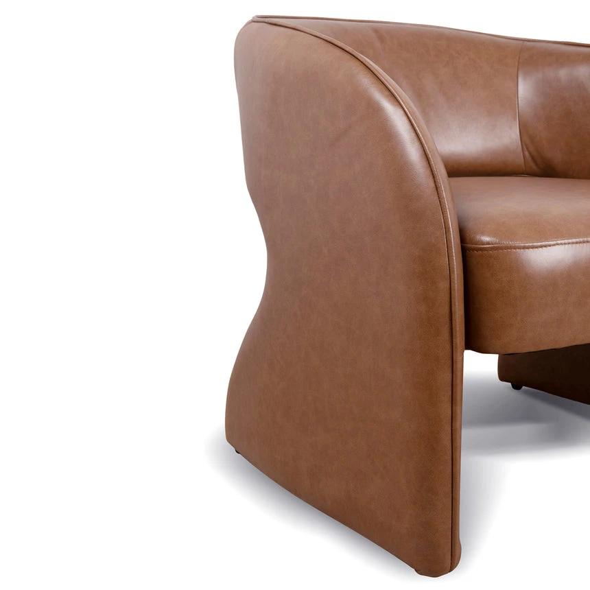 Armchair - Caramel Brown Leather - Image 9