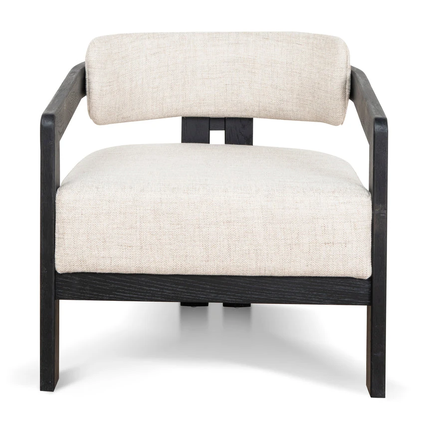 Black Armchair - Linen - Image 2