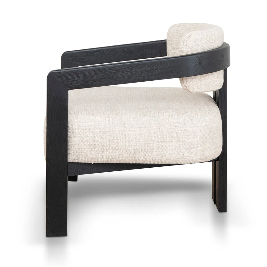 Black Armchair - Linen - Image 3