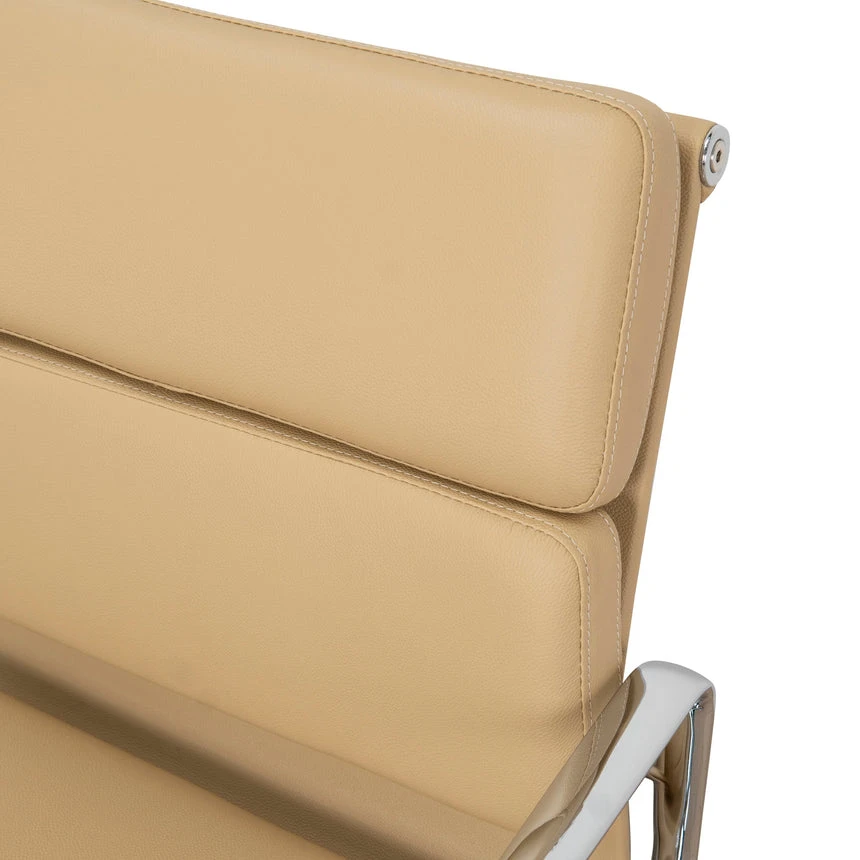 Low Back Office Chair - Light Brown Leather - Image 11