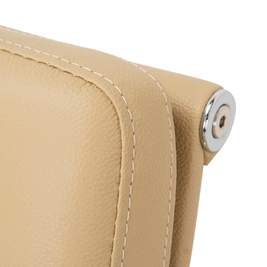 Low Back Office Chair - Light Brown Leather - Image 12