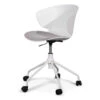 White Office Chair - Light Grey Seat