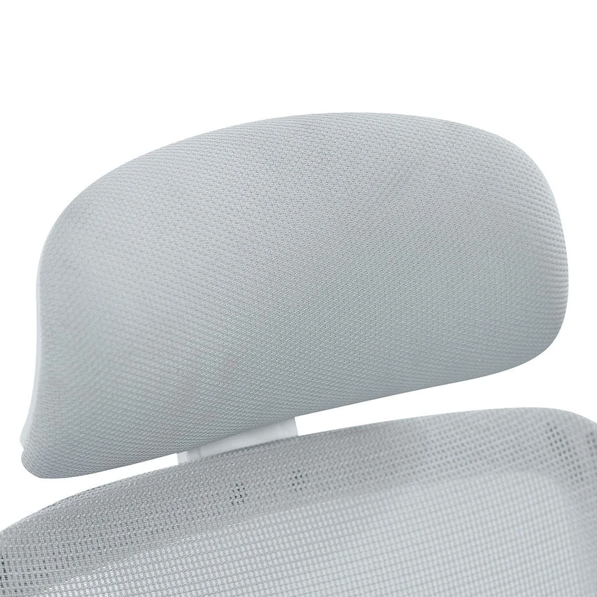 Mesh Office Chair - Cloud Grey With White Base - Image 4