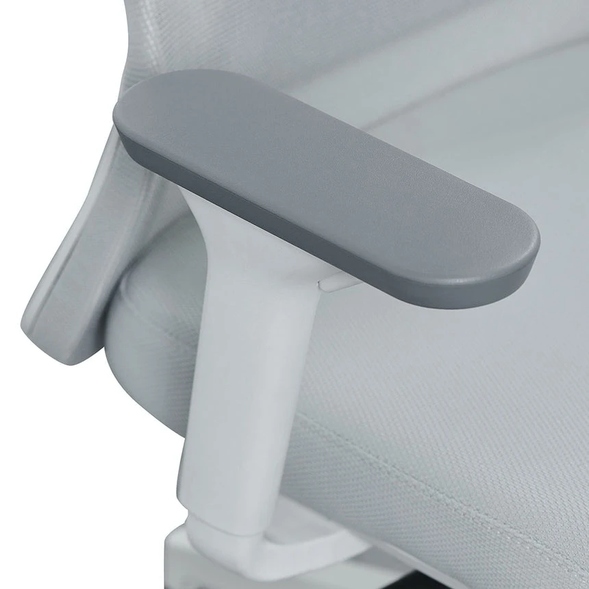 Mesh Office Chair - Cloud Grey With White Base - Image 5