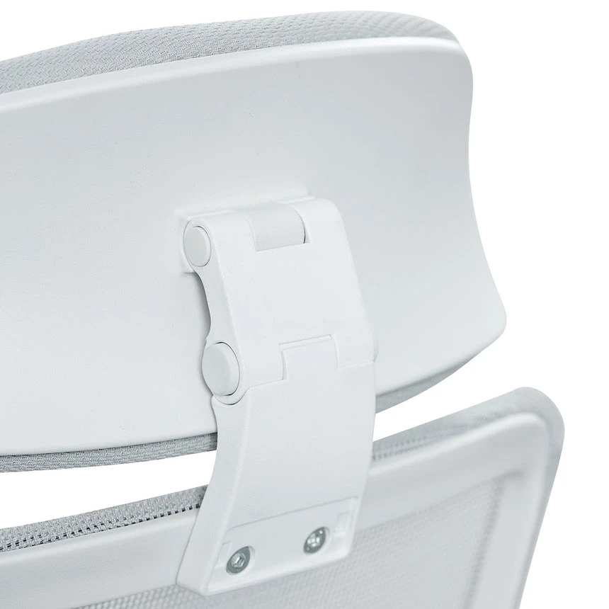 Mesh Office Chair - Cloud Grey With White Base - Image 8