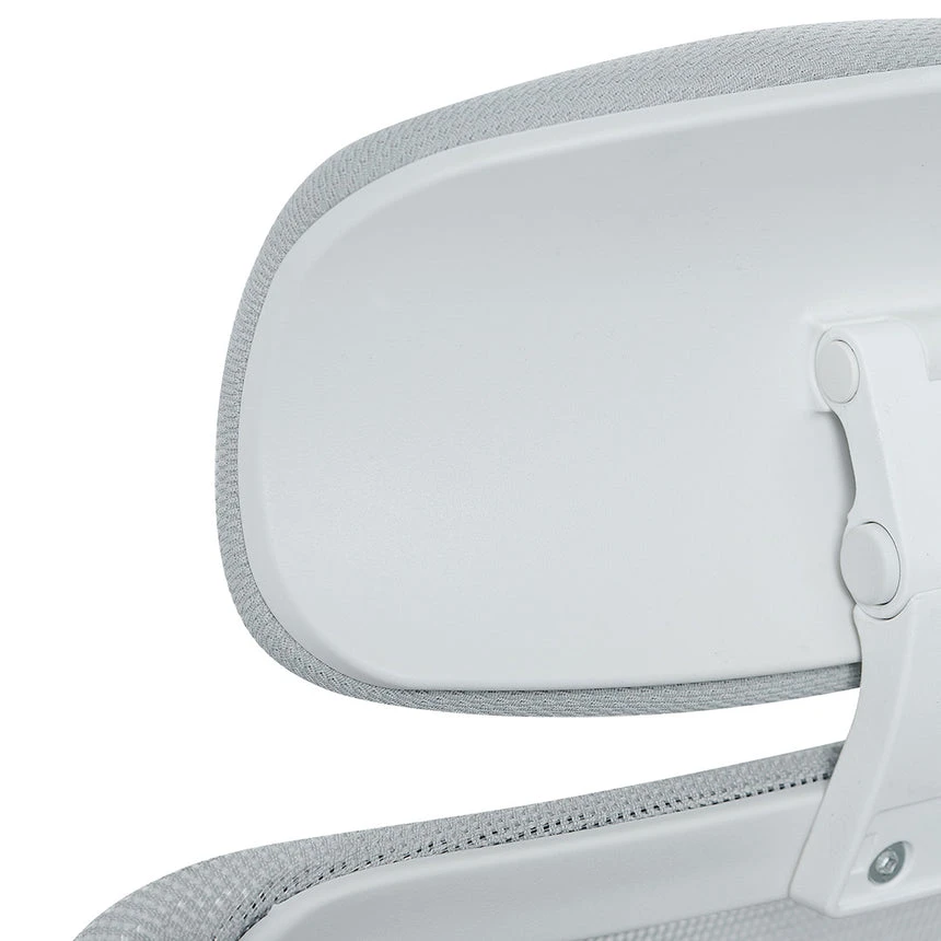 Mesh Office Chair - Cloud Grey With White Base - Image 9