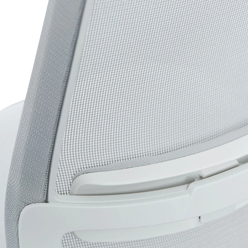 Mesh Office Chair - Cloud Grey With White Base - Image 11