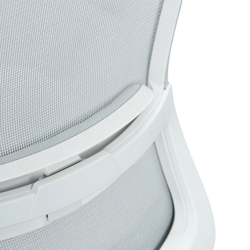 Mesh Office Chair - Cloud Grey With White Base - Image 12