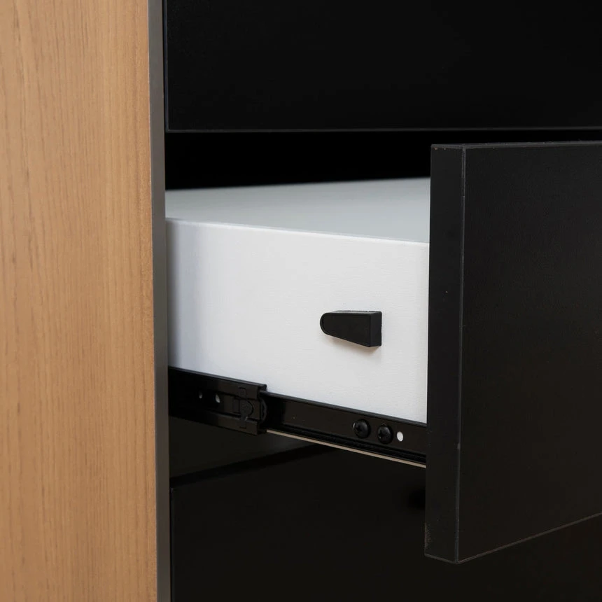 1.8m Executive Desk Left Return With Black Legs - Natural - Image 13