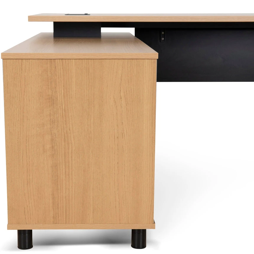 1.8m Executive Desk Left Return With Black Legs - Natural - Image 16