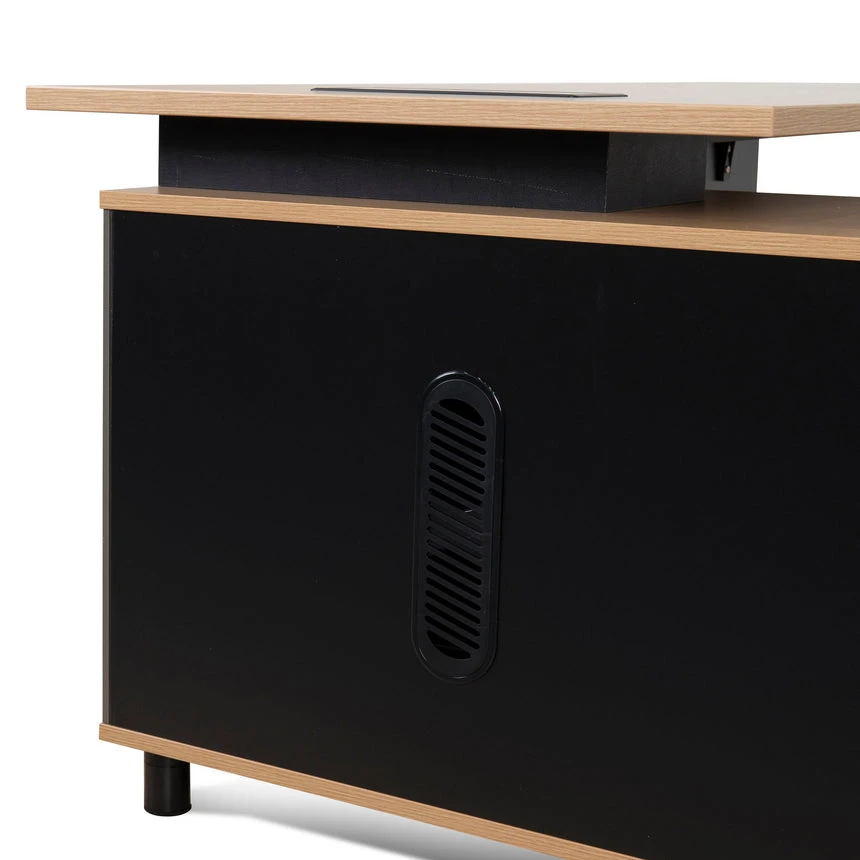 1.8m Executive Desk Left Return With Black Legs - Natural - Image 17