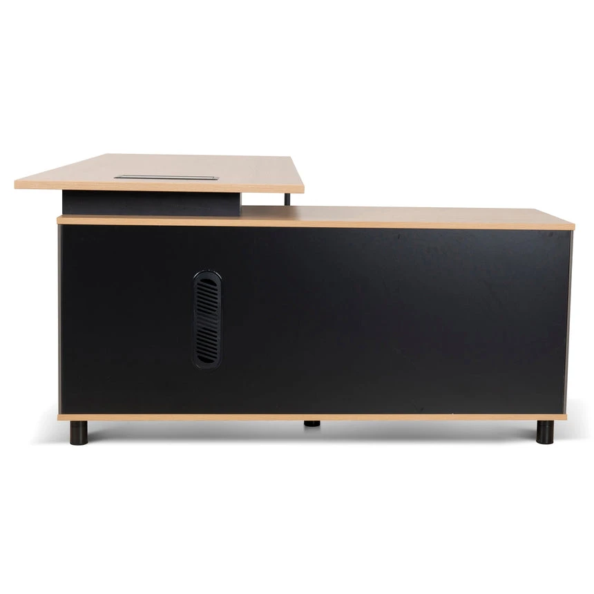 1.8m Executive Desk Left Return With Black Legs - Natural - Image 19