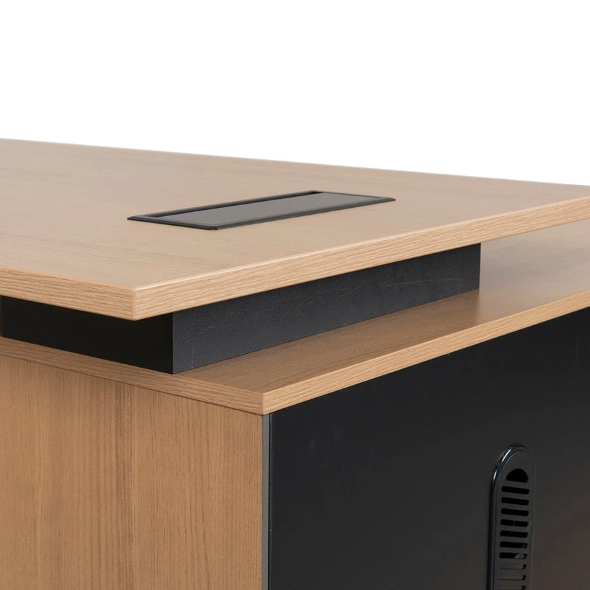 1.8m Executive Desk Left Return With Black Legs - Natural - Image 20