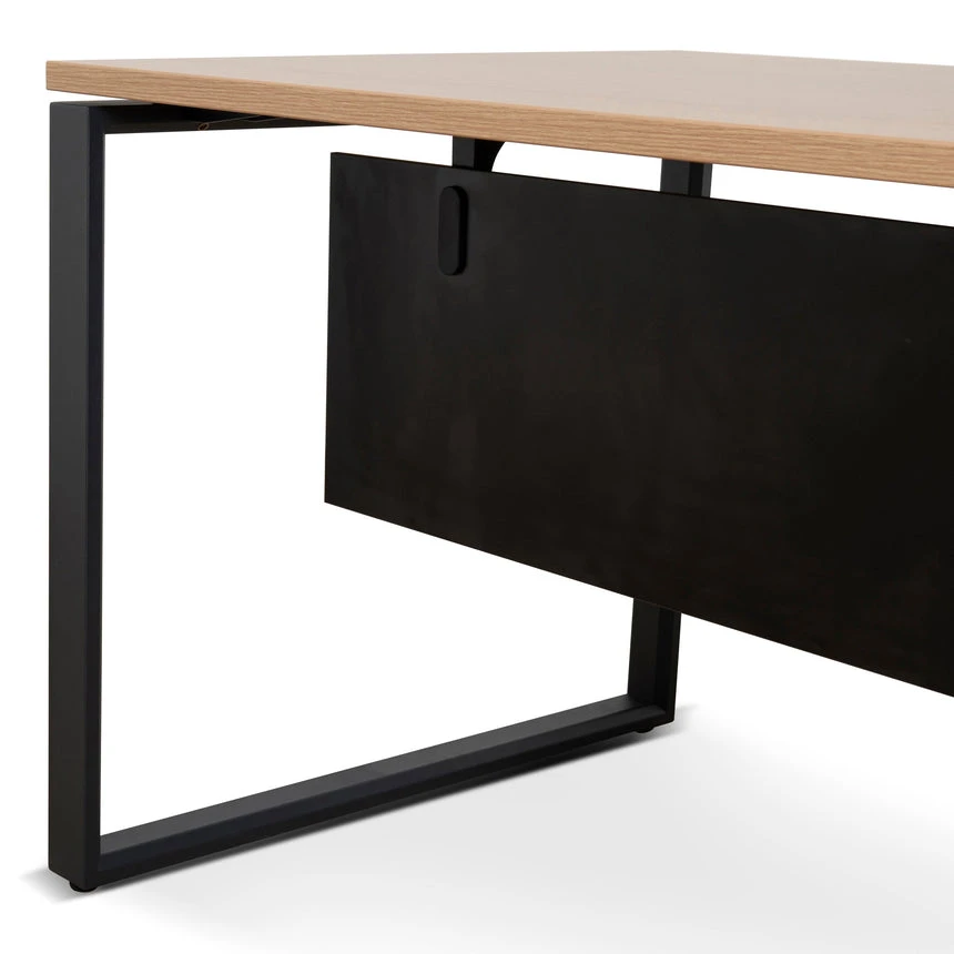 1.8m Executive Desk Left Return With Black Legs - Natural - Image 18