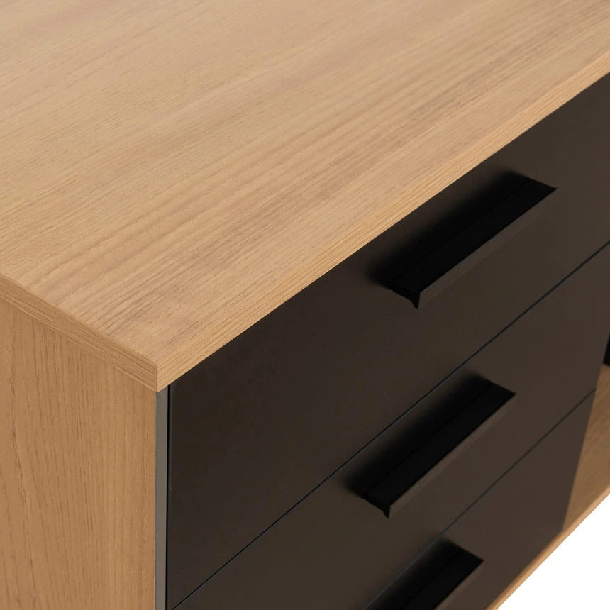 1.8m Executive Desk Left Return With Black Legs - Natural - Image 10