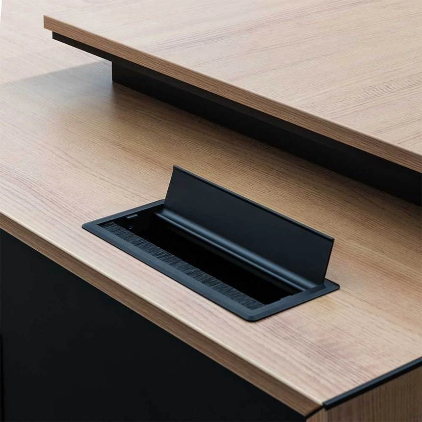 2.3m Right Return Office Desk - Natural - Image 8