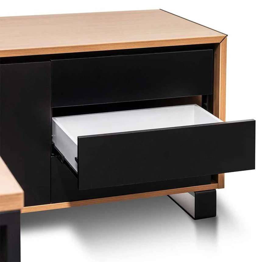 2.3m Right Return Office Desk - Natural - Image 12