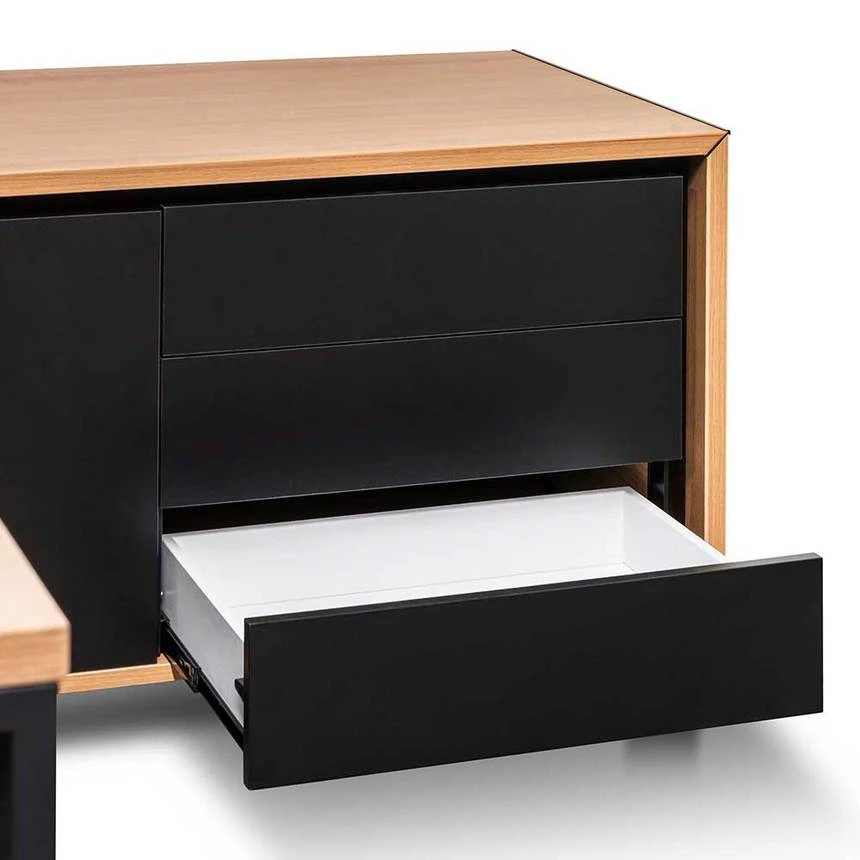 2.3m Right Return Office Desk - Natural - Image 13