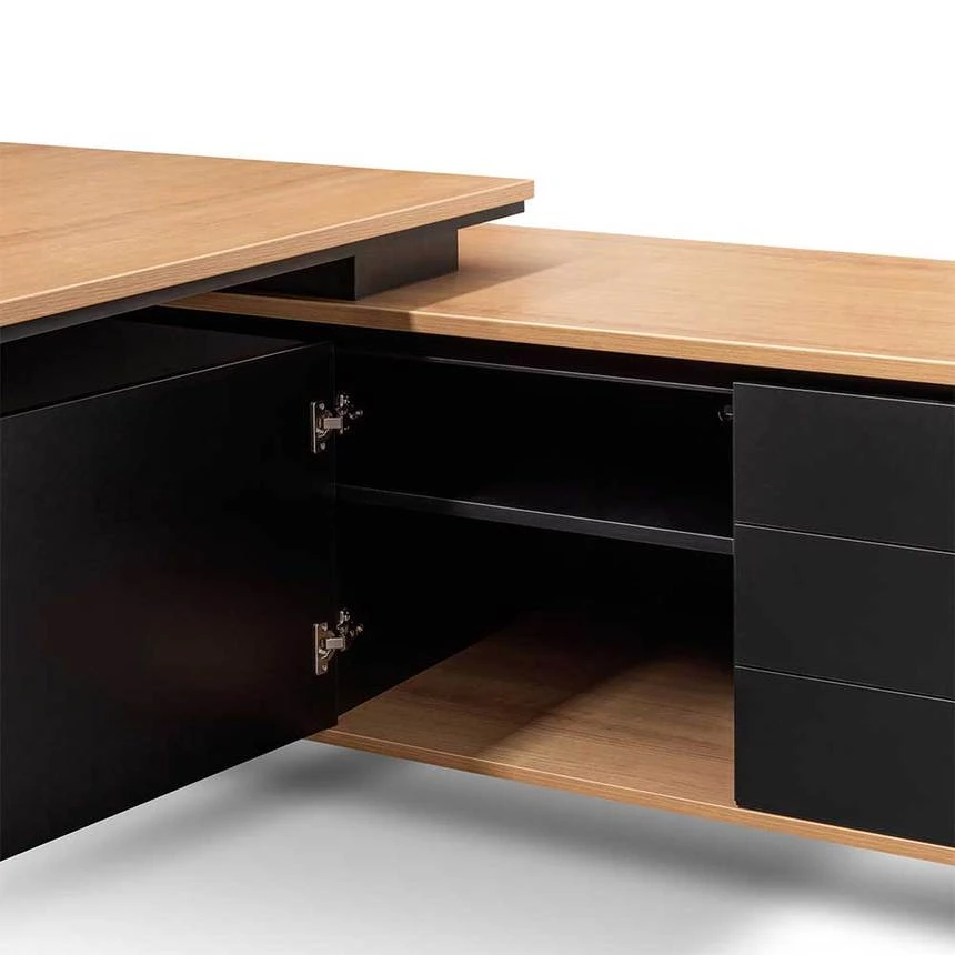 2.3m Right Return Office Desk - Natural - Image 14