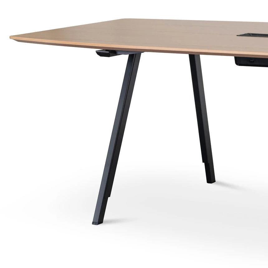 3.6m Natural Boardroom Meeting Table - Full Black Legs - Image 4