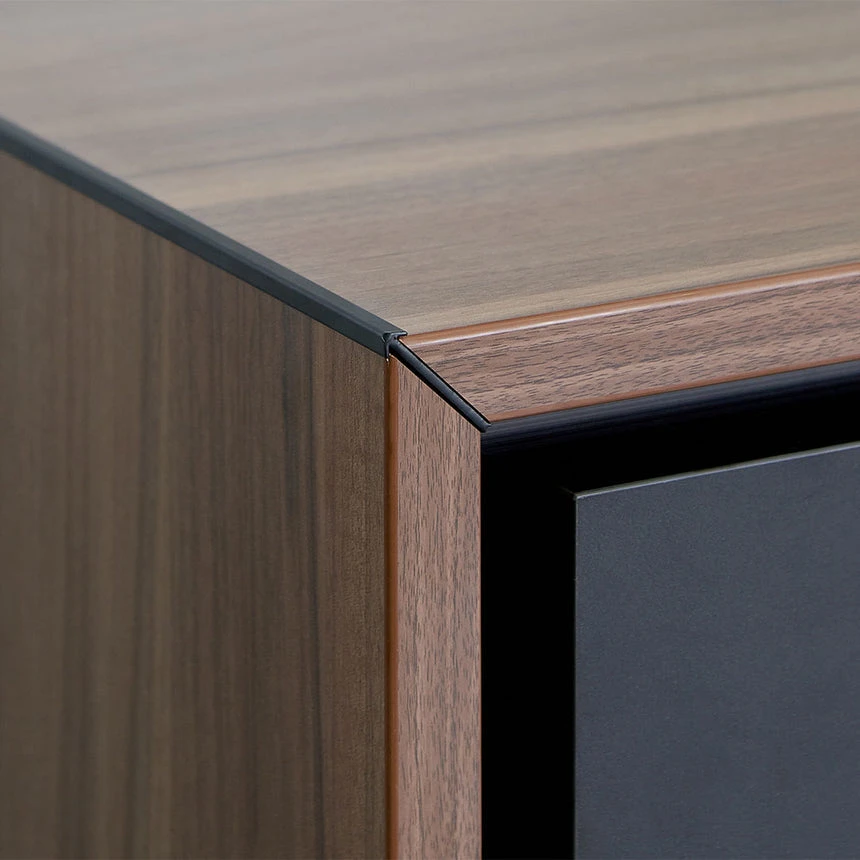 2.3m Left Return Office Desk - Walnut - Image 4