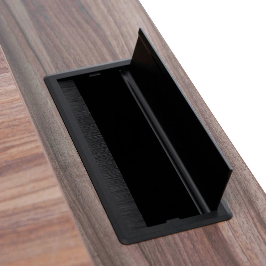 2.3m Left Return Office Desk - Walnut - Image 9