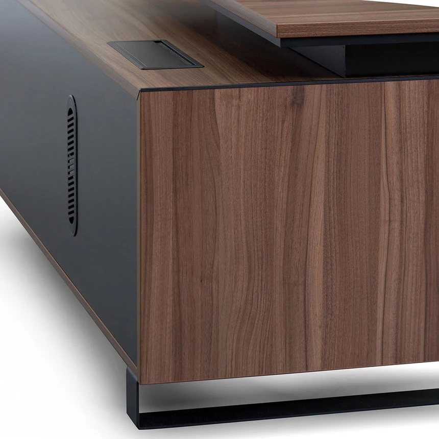 2.3m Right Return Office Desk - Walnut - Image 10