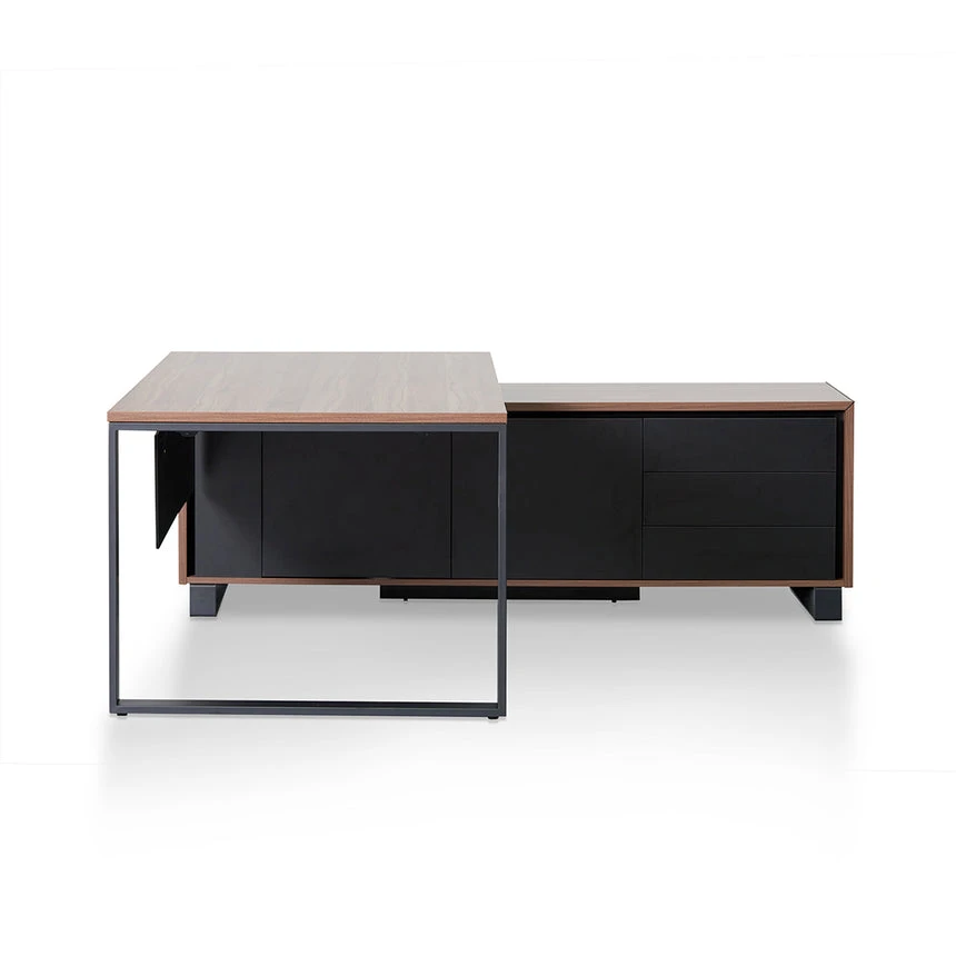 2.3m Right Return Office Desk - Walnut - Image 3