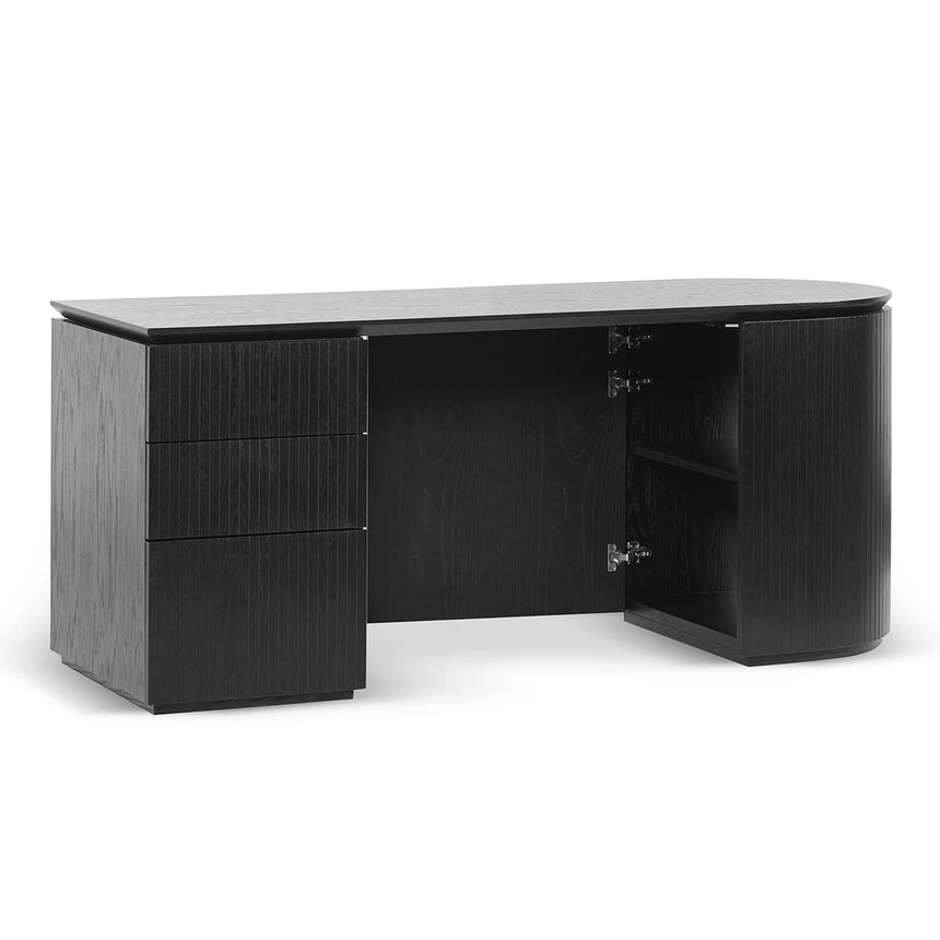 1.77m Left Drawer Office Desk - Black Oak 9 1.77m Left Drawer Office Desk - Black Oak - Image 9