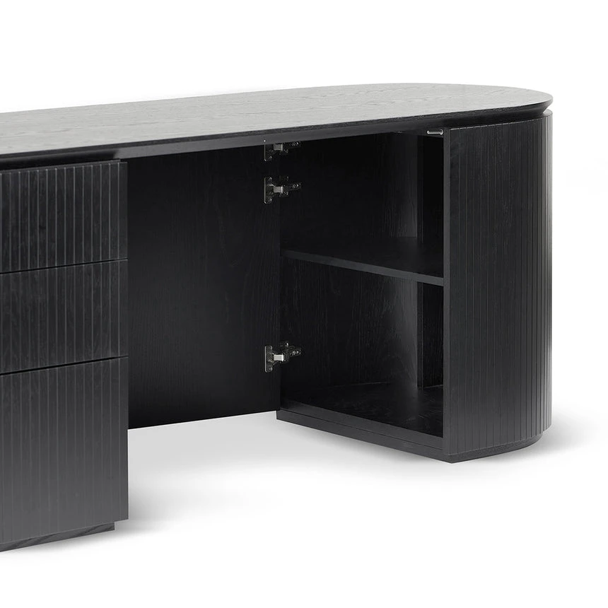 1.77m Left Drawer Office Desk - Black Oak 10 1.77m Left Drawer Office Desk - Black Oak - Image 10