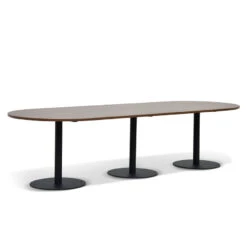 3m Oval Meeting Table - Walnut