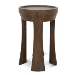 34.5cm Round Side Table - Walnut