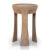 34.5cm Round Side Table - Dark Natural