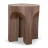 49.5cm Round Side Table - Walnut