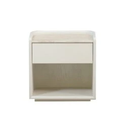 50cm Travertine Bedside Table - Ivory Oat