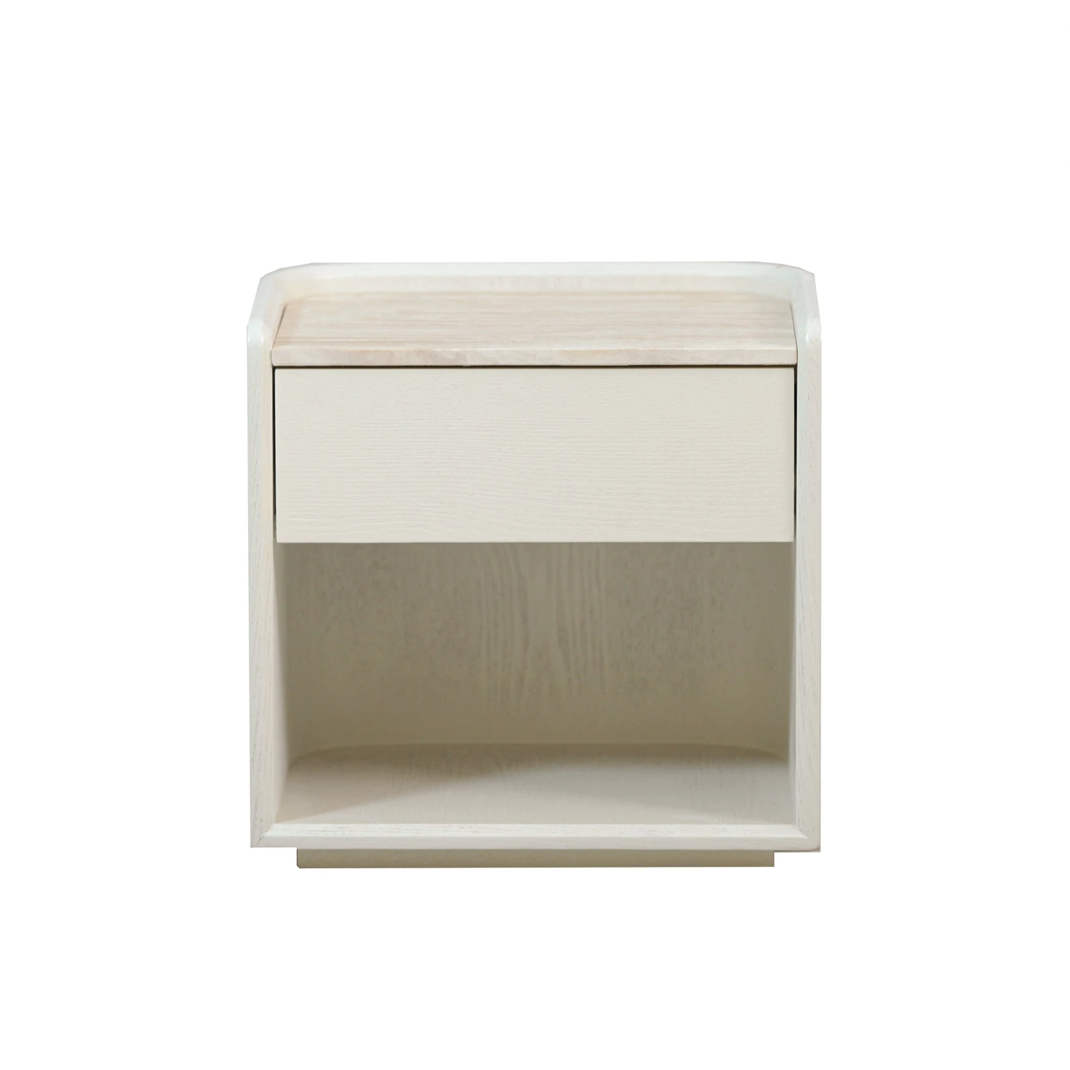 50cm Travertine Bedside Table - Ivory Oat 1 50cm Travertine Bedside Table - Ivory Oat
