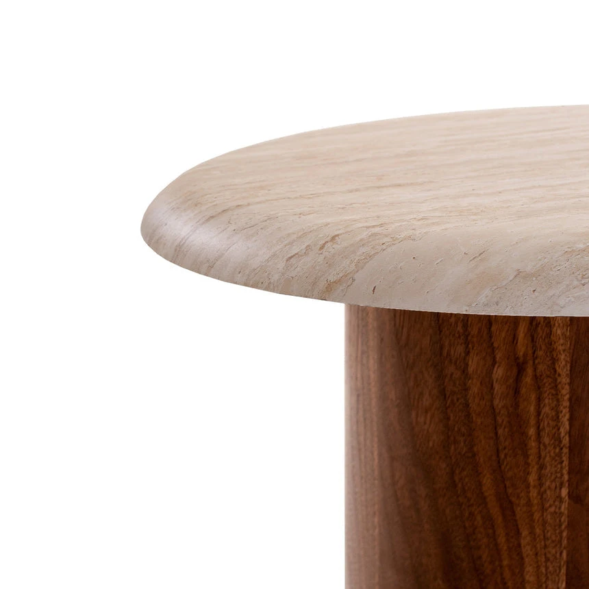 Walnut Side Table - Stone Look Beige 5 Walnut Side Table - Stone Look Beige - Image 5